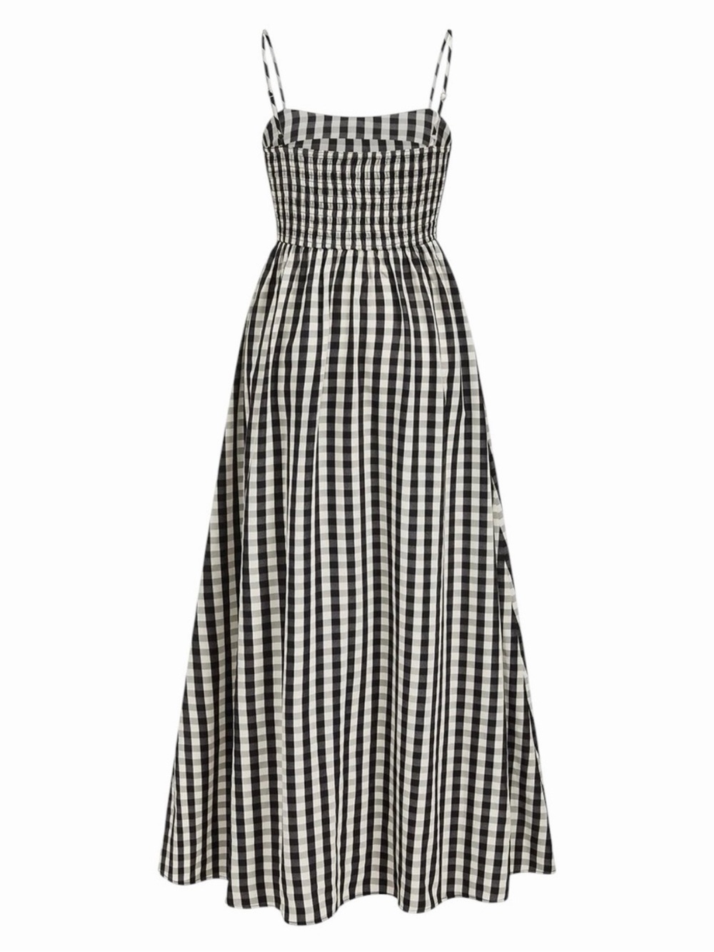 Commense Gingham Cotton Blend Cutout Cami Maxi Dress Black White XS NWT - Picture 3 of 12